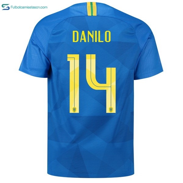 Camiseta Brasil 2ª Danilo 2018 Azul